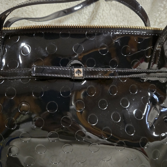 Kate Spade Tote Purse Bag Black Polka Dots - Picture 2 of 7